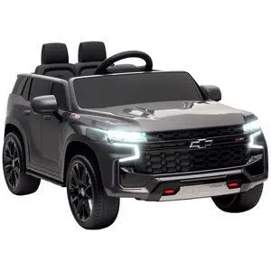 Licensed Chevrolet Tahoe Ride On Car Parent Remote Control Gray | 12V 7AH Battery Power Ride On Toy, LED Lights, Music, 4 Wheeler Suspension, 3 Speeds, Kids Electric Vehicle, Aged 3+ Licensed Chevrolet Tahoe Ride On Car Parent Remote Control Gray | 12V 7AH Battery Power Ride On Toy, LED Lights, Music, 4 Wheeler Suspension, 3 Speeds, Kids Electric Vehicle, Aged 3+