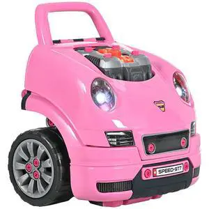 Qaba Truck Engine Toy Kids Mechanic Set with Lights for Kids Aged 3+ Pink | Sounds, Steering Wheel and Horn, Pretend Car Service Station Play, 61-Piece Included Qaba Truck Engine Toy Kids Mechanic Set with Lights for Kids Aged 3+ Pink | Sounds, Steering Wheel and Horn, Pretend Car Service Station Play, 61-Piece Included