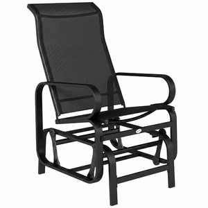 Outdoor Glider Chair, Smooth Gliding Mechanism, Black | Gliders for Outside Patio, Lightweight Construction, Backyard Outdoor Glider Chair, Smooth Gliding Mechanism, Black | Gliders for Outside Patio, Lightweight Construction, Backyard