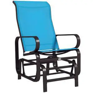 Outdoor Glider Chair, Smooth Gliding Mechanism, Blue | Smooth Gliding Mechanism, Lightweight Construction, Patio, Backyard Outdoor Glider Chair, Smooth Gliding Mechanism, Blue | Smooth Gliding Mechanism, Lightweight Construction, Patio, Backyard