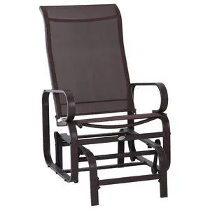 Outdoor Glider Chair, Smooth Gliding Mechanism, Brown | Gliders for Outside Patio, Lightweight Construction, Backyard Outdoor Glider Chair, Smooth Gliding Mechanism, Brown | Gliders for Outside Patio, Lightweight Construction, Backyard