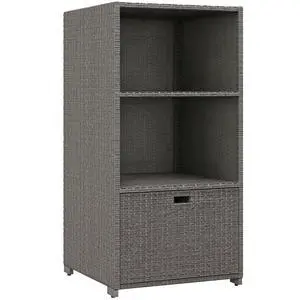 Valet Pool Towel Rack Waterproof Hot Tub Organizer Dark Gray | PE Plastic Rattan Wicker, Indoor Outdoor Spa Accessory Storage, 2 Shelves, 6 Basket Drawer Valet Pool Towel Rack Waterproof Hot Tub Organizer Dark Gray | PE Plastic Rattan Wicker, Indoor Outdoor Spa Accessory Storage, 2 Shelves, 6 Basket Drawer