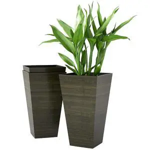 28 Inch Tall Planter for Outdoor Plants Set of 3, Dark Brown | Taper Planter, Drainage Holes, Wood Grain Decor Garden Pot, Indoor Outdoor Porch Patio Backyard 28 Inch Tall Planter for Outdoor Plants Set of 3, Dark Brown | Taper Planter, Drainage Holes, Wood Grain Decor Garden Pot, Indoor Outdoor Porch Patio Backyard