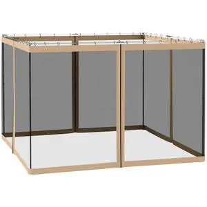 10' x 10' Universal Replacement Mesh Sidewall Netting, Beige | For Patio Gazebos/Canopy Tents, Zippers, Canopy Mosquito Net, Sidewall ONLY 10' x 10' Universal Replacement Mesh Sidewall Netting, Beige | For Patio Gazebos/Canopy Tents, Zippers, Canopy Mosquito Net, Sidewall ONLY
