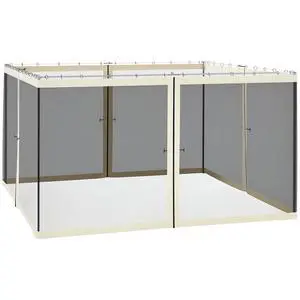 12' x 12' Universal Replacement Mesh Sidewall Netting, Cream | For Patio Gazebos/Canopy Tents, Zippers, Canopy Mosquito Net, Sidewall ONLY 12' x 12' Universal Replacement Mesh Sidewall Netting, Cream | For Patio Gazebos/Canopy Tents, Zippers, Canopy Mosquito Net, Sidewall ONLY