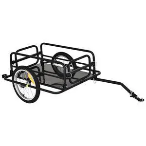 Bike Trailer Foldable Bicycle Trailer16 Inch Pneumatic Tire Black | Universal Coupler, Foldable Frame, Safe Reflectors Design, Large Load Capacity Bike Trailer Foldable Bicycle Trailer16 Inch Pneumatic Tire Black | Universal Coupler, Foldable Frame, Safe Reflectors Design, Large Load Capacity