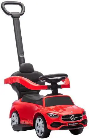 Qaba Mercedes-Benz C-Class Licensed 2-in-1 Ride-On Push Car 18-36 M Red | Baby Stroller Walking Car, Parent Control Handle, Safety Guardrail, Horn, Under Seat Storage, Kids Foot-to-Floor Toy Qaba Mercedes-Benz C-Class Licensed 2-in-1 Ride-On Push Car 18-36 M Red | Baby Stroller Walking Car, Parent Control Handle, Safety Guardrail, Horn, Under Seat Storage, Kids Foot-to-Floor Toy