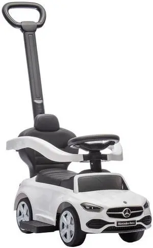 Qaba Mercedes-Benz C-Class Licensed 2-in-1 Ride-On Push Car 18-36 M White | Baby Stroller Walking Car, Parent Control Handle, Safety Guardrail, Horn, Under Seat Storage, Kids Foot-to-Floor Toy Qaba Mercedes-Benz C-Class Licensed 2-in-1 Ride-On Push Car 18-36 M White | Baby Stroller Walking Car, Parent Control Handle, Safety Guardrail, Horn, Under Seat Storage, Kids Foot-to-Floor Toy