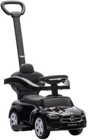 Qaba Mercedes-Benz C-Class Licensed 2-in-1 Ride-On Push Car 18-36 M Black | Baby Stroller Walking Car, Parent Control Handle, Safety Guardrail, Horn, Under Seat Storage, Kids Foot-to-Floor Toy Qaba Mercedes-Benz C-Class Licensed 2-in-1 Ride-On Push Car 18-36 M Black | Baby Stroller Walking Car, Parent Control Handle, Safety Guardrail, Horn, Under Seat Storage, Kids Foot-to-Floor Toy