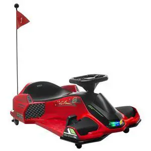 12V Electric Go Kart 5 MPH Drifting Go Kart for 8-12 Years Old Red | Battery Powered Ride on Toy, Outdoor Use, Slow Start, Music, Colorful Lights, 110 lb Max Weight 12V Electric Go Kart 5 MPH Drifting Go Kart for 8-12 Years Old Red | Battery Powered Ride on Toy, Outdoor Use, Slow Start, Music, Colorful Lights, 110 lb Max Weight
