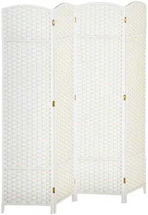 Room Divider 4 Panel Folding Privacy Screen 5.6' Tall Brown | Freestanding Partition, Home Office, Bedroom Room Divider 4 Panel Folding Privacy Screen 5.6' Tall Brown | Freestanding Partition, Home Office, Bedroom