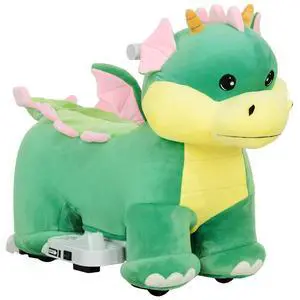 Qaba 6V Kids Ride on Horse Battery Powered Triceratops Shaped Music Green | Ride on Toy, Electric Riding Animal, Washable Cover, PU Wheels, Foot Pedal, Forward, for Girls Boys 1.5-5 Years Qaba 6V Kids Ride on Horse Battery Powered Triceratops Shaped Music Green | Ride on Toy, Electric Riding Animal, Washable Cover, PU Wheels, Foot Pedal, Forward, for Girls Boys 1.5-5 Years