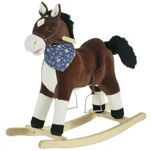 Qaba Kids Plush Ride-On Rocking Horse Toy with Fun Realistic Sounds Brown | Cowboy Rocker, for Child 3-6 Years Old Qaba Kids Plush Ride-On Rocking Horse Toy with Fun Realistic Sounds Brown | Cowboy Rocker, for Child 3-6 Years Old