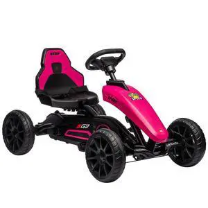 Kids Pedal Go Kart with Swing Axle Adjustable Seat for Ages 3-8 Pink | Outdoor Ride on Toys, Handbrake, 4 Shock-Absorbing Wheels, Gift for Boys and Girls Kids Pedal Go Kart with Swing Axle Adjustable Seat for Ages 3-8 Pink | Outdoor Ride on Toys, Handbrake, 4 Shock-Absorbing Wheels, Gift for Boys and Girls