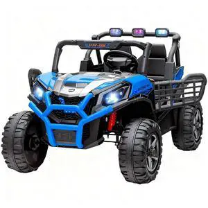 Qaba 24V 2 Seater Ride on Car Electric Off-Road UTV Truck Ages 3-8 Blue | Parent Remote Control, Music, Lights, Ride on Toy for Kids Qaba 24V 2 Seater Ride on Car Electric Off-Road UTV Truck Ages 3-8 Blue | Parent Remote Control, Music, Lights, Ride on Toy for Kids