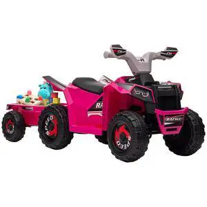 Kids ATV Quad Car with Back Trailer for Ages 18-36 Months 6V Pink | Electric Ride On Car, Forward Backward Function, Wear-Resistant Wheels, Ride on Toy Kids ATV Quad Car with Back Trailer for Ages 18-36 Months 6V Pink | Electric Ride On Car, Forward Backward Function, Wear-Resistant Wheels, Ride on Toy