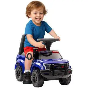 Kids Push Ride On Car with Working PA System and Horn 18M-5Y Blue | Police Truck Style, Foot-to-Floor Sliding Car, Boys Girls, Under-Seat Storage Kids Push Ride On Car with Working PA System and Horn 18M-5Y Blue | Police Truck Style, Foot-to-Floor Sliding Car, Boys Girls, Under-Seat Storage
