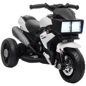 6V Kids Motorcycle Toddler Ride-on Toy 3-Wheel Music Horn White | Battery-Operated Mini Electric Motorbike, Forward/Reverse Switch, Headlights 6V Kids Motorcycle Toddler Ride-on Toy 3-Wheel Music Horn White | Battery-Operated Mini Electric Motorbike, Forward/Reverse Switch, Headlights