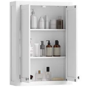 Bathroom Wall Cabinet Modern Medicine Cabinet Wall Mounted White | Over The Toilet Space Saver, 2 Doors, 2 Adjustable Shelves Bathroom Wall Cabinet Modern Medicine Cabinet Wall Mounted White | Over The Toilet Space Saver, 2 Doors, 2 Adjustable Shelves