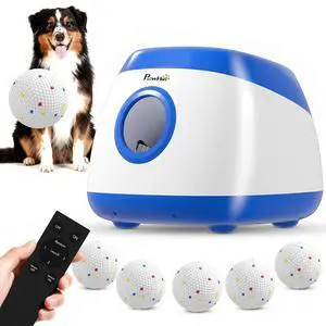 PawHut Automatic Dog Ball Launcher Remote Control for Large Breeds Blue | Rechargeable Dog Ball Thrower, 3 Adjustable Distance 40ft/60ft/80ft, 6 ETPU Tennis Fetch Toys 2.5" PawHut Automatic Dog Ball Launcher Remote Control for Large Breeds Blue | Rechargeable Dog Ball Thrower, 3 Adjustable Distance 40ft/60ft/80ft, 6 ETPU Tennis Fetch Toys 2.5"
