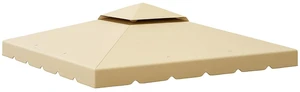 10' x 10' Gazebo Replacement Canopy Double Vented Roof Beige | Gazebo Top Cover, for Outsunny 12.8' x 9.5' Frame, Garden Patio Outdoor, TOP ONLY 10' x 10' Gazebo Replacement Canopy Double Vented Roof Beige | Gazebo Top Cover, for Outsunny 12.8' x 9.5' Frame, Garden Patio Outdoor, TOP ONLY