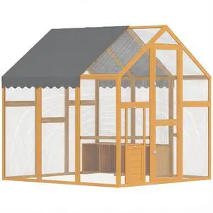 PawHut Large Wooden Chicken Coop for 6-8 Hens 66" x 72" x 72" Yellow | Walk-In Chicken Run, Waterproof Cover, Nesting Boxes and Perch, Outdoor Poultry Cage Rabbit Hutch for Backyard PawHut Large Wooden Chicken Coop for 6-8 Hens 66" x 72" x 72" Yellow | Walk-In Chicken Run, Waterproof Cover, Nesting Boxes and Perch, Outdoor Poultry Cage Rabbit Hutch for Backyard