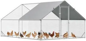 PawHut Large Chicken Coop w/Waterproof Anti-UV Cover 9.8' x 13.1' x 6.6' | Metal Chicken Run, Spire Shaped Walk In Fence Cage Hen House, Outdoor Yard Farm Use, 1" Tube Diameter PawHut Large Chicken Coop w/Waterproof Anti-UV Cover 9.8' x 13.1' x 6.6' | Metal Chicken Run, Spire Shaped Walk In Fence Cage Hen House, Outdoor Yard Farm Use, 1" Tube Diameter