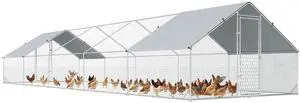 PawHut Large Chicken Coop w/Waterproof Anti-UV Cover 33' x 10' x 6.4' | Metal Chicken Run, Spire Shaped Walk in Hen House Cage for 30-40 Hens Ducks Poultry, Outdoor Yard Farm, 1" Tube Diameter PawHut Large Chicken Coop w/Waterproof Anti-UV Cover 33' x 10' x 6.4' | Metal Chicken Run, Spire Shaped Walk in Hen House Cage for 30-40 Hens Ducks Poultry, Outdoor Yard Farm, 1" Tube Diameter