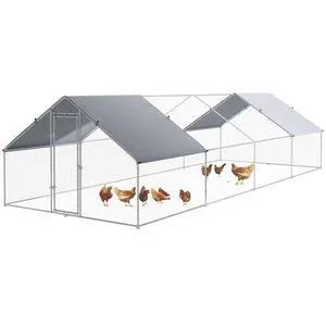PawHut Large Chicken Coop Spired Shaped Walk-in Fence Cage 9.8'x26.2'x6.4' | Metal Chicken Run, Waterproof and Anti-UV Cover, Hen House for Outdoor and Yard Farm Use, 1.3" Dia PawHut Large Chicken Coop Spired Shaped Walk-in Fence Cage 9.8'x26.2'x6.4' | Metal Chicken Run, Waterproof and Anti-UV Cover, Hen House for Outdoor and Yard Farm Use, 1.3" Dia