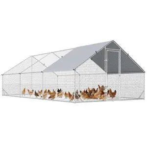 PawHut Large Chicken Coop w/Waterproof Anti-UV Cover 9.8' x 19.7' x 6.6' | Metal Chicken Run, Spire Shaped Walk In Fence Cage Hen House, Outdoor Yard Farm Use, 1" Tube Diameter PawHut Large Chicken Coop w/Waterproof Anti-UV Cover 9.8' x 19.7' x 6.6' | Metal Chicken Run, Spire Shaped Walk In Fence Cage Hen House, Outdoor Yard Farm Use, 1" Tube Diameter