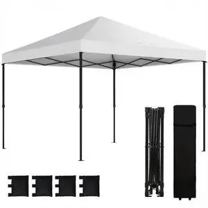 10 x 10 ft Pop Up Canopy Tent One Push Setup Easy Setup, White | Outdoor Portable Instant Canopy Shelter, Wheeled Carry Bag, Sandbags, Adjustable Height, for Parties, Events 10 x 10 ft Pop Up Canopy Tent One Push Setup Easy Setup, White | Outdoor Portable Instant Canopy Shelter, Wheeled Carry Bag, Sandbags, Adjustable Height, for Parties, Events