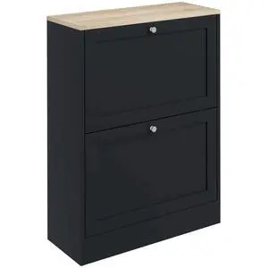 Shoe Storage Cabinet with 2 Flip Drawers, Adjustable Shelves, Black | Wooden Freestanding Shoe Organizer, Narrow Design, Entryway, Hallway Shoe Storage Cabinet with 2 Flip Drawers, Adjustable Shelves, Black | Wooden Freestanding Shoe Organizer, Narrow Design, Entryway, Hallway