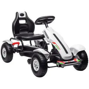 Kids Pedal Go Kart Outdoor Adjustable Seat Handbrake Ages 5-12 White | Outdoor Ride on Toys, Sharp Handling, 4 Non-Slip Rubber Wheels, for Boys & Girls Kids Pedal Go Kart Outdoor Adjustable Seat Handbrake Ages 5-12 White | Outdoor Ride on Toys, Sharp Handling, 4 Non-Slip Rubber Wheels, for Boys & Girls