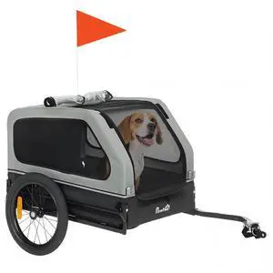 PawHut Dog Bike Trailer Flip Down Ramp Tailgate for Medium Pets 44 lbs | Dog Cart Bicycle Carrier, Universal Bicycle Coupler, Reflectors, Flag, Internal Leash, for Medium Pets PawHut Dog Bike Trailer Flip Down Ramp Tailgate for Medium Pets 44 lbs | Dog Cart Bicycle Carrier, Universal Bicycle Coupler, Reflectors, Flag, Internal Leash, for Medium Pets
