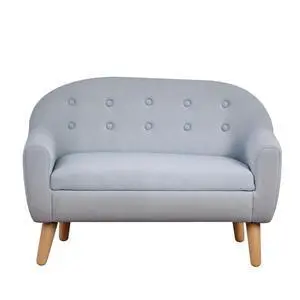 Qaba 2-Seat Kids Sofa Children's Couch Ages 3-7 11" High Seat Gray | Linen-Like Fabric, Wooden Frame, Sofa Chair Qaba 2-Seat Kids Sofa Children's Couch Ages 3-7 11" High Seat Gray | Linen-Like Fabric, Wooden Frame, Sofa Chair