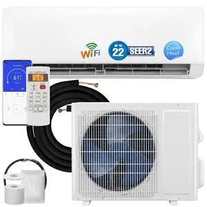 12000 BTU Mini Split AC/Heating System SEER2 22 Inverter Heat Pump | 115V, Compatible with Alexa, Energy Efficient Ductless Air Conditioner, Cools 750 Sq.Ft, WiFi Enabled, Install Kit 12000 BTU Mini Split AC/Heating System SEER2 22 Inverter Heat Pump | 115V, Compatible with Alexa, Energy Efficient Ductless Air Conditioner, Cools 750 Sq.Ft, WiFi Enabled, Install Kit