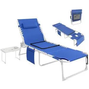 Tanning Chair with Face Hole Breathable Mesh Navy Blue | Side Table, Folding, 5-Position Reclining, Chaise Lounge Chair, Outdoor Lounger Recliner, Carry Straps, Beach Pool Camp Tanning Chair with Face Hole Breathable Mesh Navy Blue | Side Table, Folding, 5-Position Reclining, Chaise Lounge Chair, Outdoor Lounger Recliner, Carry Straps, Beach Pool Camp