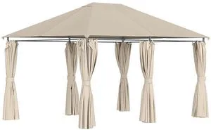 10' x 13' Outdoor Patio Gazebo Canopy Shelter w/Steel Frame Khaki | 6 Removable Sidewalls, Garden, Lawn, Backyard, Deck 10' x 13' Outdoor Patio Gazebo Canopy Shelter w/Steel Frame Khaki | 6 Removable Sidewalls, Garden, Lawn, Backyard, Deck