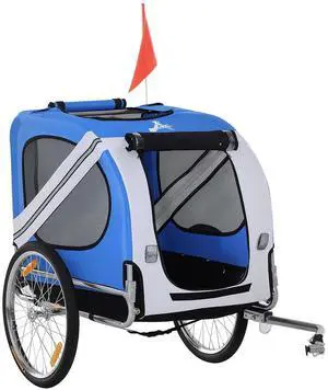 Dog Bike Trailer Easy Folding Cart Frame 20" Wheels | Pet Wagon Bicycle Trailer, Large Rubber Wheels, 3 Entrances, Mesh Screen, Off-Road and Travel Dog Bike Trailer Easy Folding Cart Frame 20" Wheels | Pet Wagon Bicycle Trailer, Large Rubber Wheels, 3 Entrances, Mesh Screen, Off-Road and Travel