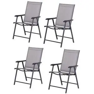 Folding Outdoor Patio Chairs Set of 4 Stackable Portable for Deck, Garden, Camping and Travel Folding Outdoor Patio Chairs Set of 4 Stackable Portable for Deck, Garden, Camping and Travel
