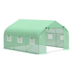 11.5 x 10 x 6.5 ft Outdoor Walk-in Greenhouse Zippered Door Green | Tunnel Green House, Roll-up Windows, PE Cover, Heavy Duty Steel Frame, for Outdoors 11.5 x 10 x 6.5 ft Outdoor Walk-in Greenhouse Zippered Door Green | Tunnel Green House, Roll-up Windows, PE Cover, Heavy Duty Steel Frame, for Outdoors
