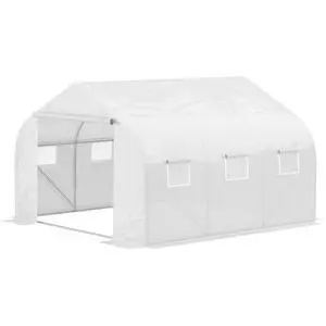 11.5 x 10 x 6.5 ft Outdoor Walk-in Greenhouse Zippered Door White | Tunnel Green House, Roll-up Windows, PE Cover, Heavy Duty Steel Frame, for Outdoors 11.5 x 10 x 6.5 ft Outdoor Walk-in Greenhouse Zippered Door White | Tunnel Green House, Roll-up Windows, PE Cover, Heavy Duty Steel Frame, for Outdoors