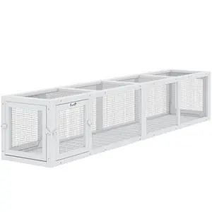 PawHut Outdoor Cat Tunnel with Extendable Design, 79" L, White | Wooden Cat Run with Weather Protection, Connecting Inside and Outside, for Deck Patios, Balconies PawHut Outdoor Cat Tunnel with Extendable Design, 79" L, White | Wooden Cat Run with Weather Protection, Connecting Inside and Outside, for Deck Patios, Balconies