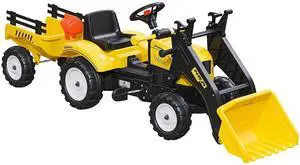 Kids Ride-On Excavator Pedal Car Bulldozer, 6 Wheels, Cargo Trailer | Move Forward/Back, Real Working Dirt Bucket Kids Ride-On Excavator Pedal Car Bulldozer, 6 Wheels, Cargo Trailer | Move Forward/Back, Real Working Dirt Bucket