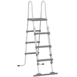 70" Above Ground Swimming Pool Ladder for 48" Wall Height Gray | A-Frame Deck Ladder, Top Platform, Non-slip Steps, Rounded Handrails 70" Above Ground Swimming Pool Ladder for 48" Wall Height Gray | A-Frame Deck Ladder, Top Platform, Non-slip Steps, Rounded Handrails