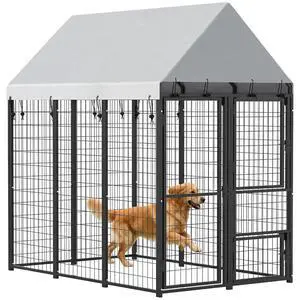 PawHut Large Dog Kennel Outdoor with Roof for Large Pets Run 6' x 4' x 6' | 3 Doors, Expandable Heavy Duty Outside Run Enclosure, Secure Lock, Removable Door, Small Medium Pets, Chickens, Ducks PawHut Large Dog Kennel Outdoor with Roof for Large Pets Run 6' x 4' x 6' | 3 Doors, Expandable Heavy Duty Outside Run Enclosure, Secure Lock, Removable Door, Small Medium Pets, Chickens, Ducks