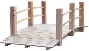 Fir Wood Garden Bridge Arc Walkway 60" x 26.5" x 19" Natural Wood | Side Railings, Backyards, Gardens, Streams Fir Wood Garden Bridge Arc Walkway 60" x 26.5" x 19" Natural Wood | Side Railings, Backyards, Gardens, Streams