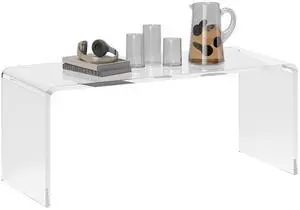39" Acrylic Coffee Table 0.6" Thick Center Table Modern Clear | Rectangle Waterfall Design, for Living Room, No Assembly Required 39" Acrylic Coffee Table 0.6" Thick Center Table Modern Clear | Rectangle Waterfall Design, for Living Room, No Assembly Required