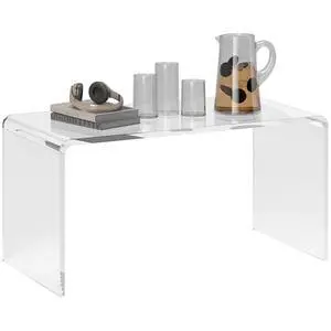 32" Acrylic Coffee Table 0.6" Thick Center Table Modern Clear | Rectangle Waterfall Design, for Living Room, No Assembly Required 32" Acrylic Coffee Table 0.6" Thick Center Table Modern Clear | Rectangle Waterfall Design, for Living Room, No Assembly Required