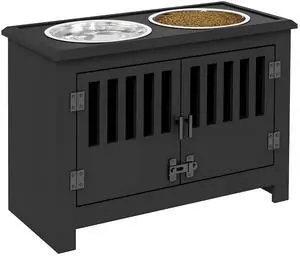 PawHut Large Elevated Dog Bowls with Storage Cabinet - 37L Capacity, Raised Dog Bowl Stand Feeding Station, Black | Raised Dog Bowl Stand Pet Food Bowl Dog Feeding Station PawHut Large Elevated Dog Bowls with Storage Cabinet - 37L Capacity, Raised Dog Bowl Stand Feeding Station, Black | Raised Dog Bowl Stand Pet Food Bowl Dog Feeding Station